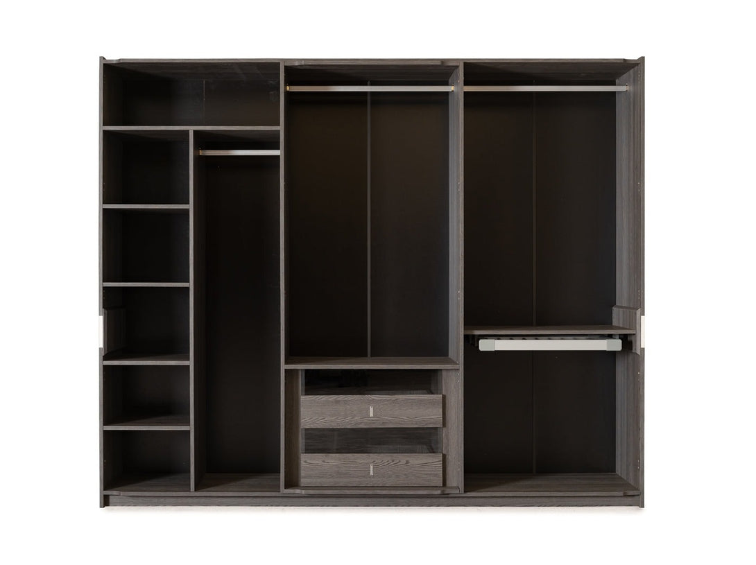 Monacon Bedroom Set with bed, wardrobe, and bedside tables - Timber Land Furniture