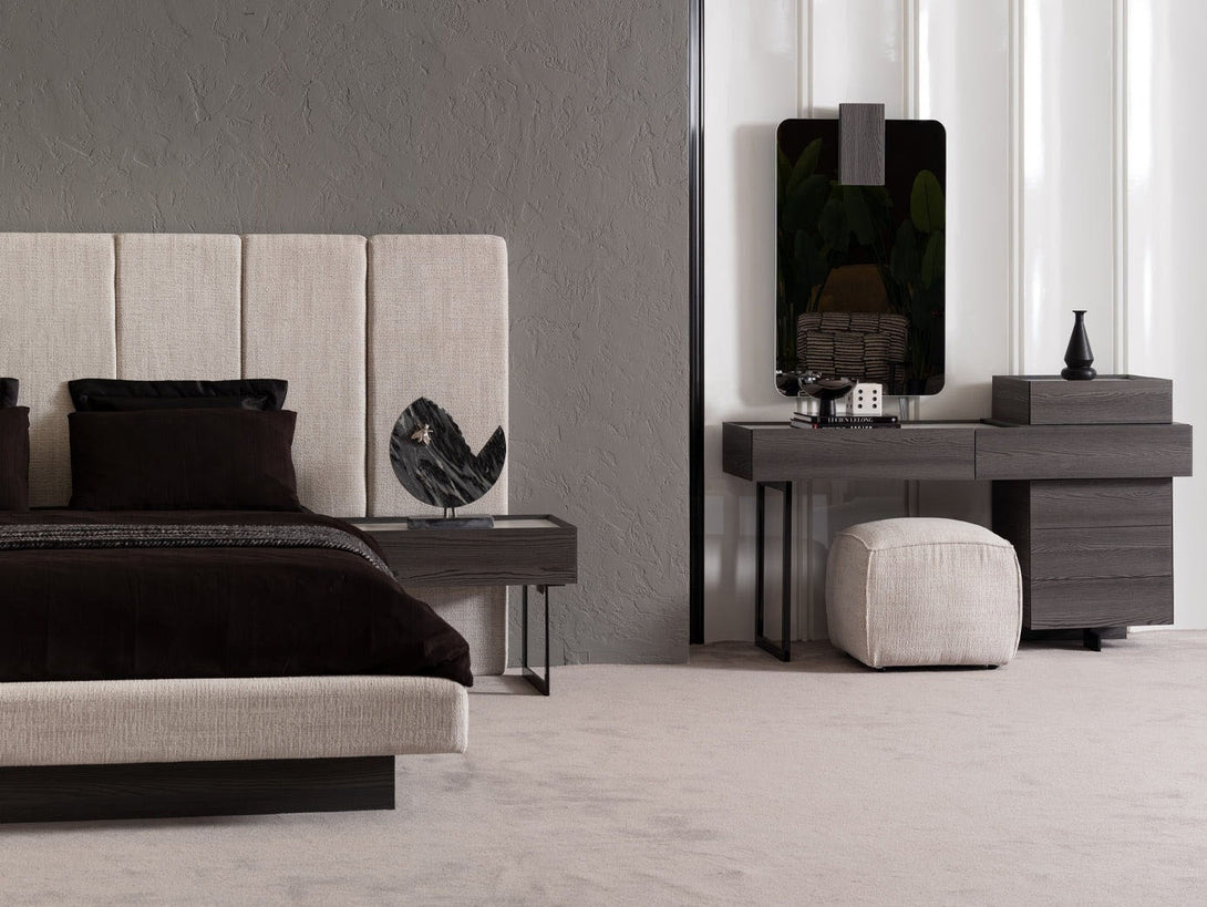 Monacon Bedroom Set with bed, wardrobe, and bedside tables - Timber Land Furniture