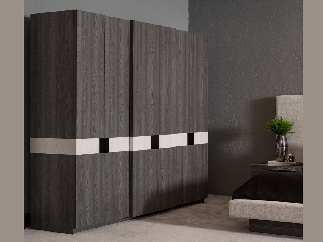 Monacon Bedroom Set with bed, wardrobe, and bedside tables - Timber Land Furniture