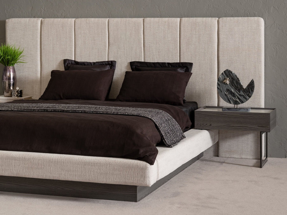 Monacon Bedroom Set with bed, wardrobe, and bedside tables - Timber Land Furniture