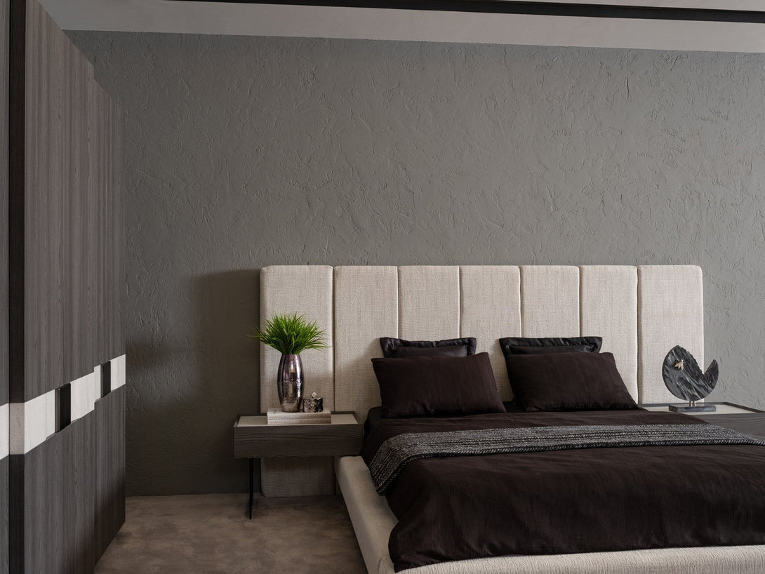 Monacon Bedroom Set with bed, wardrobe, and bedside tables - Timber Land Furniture