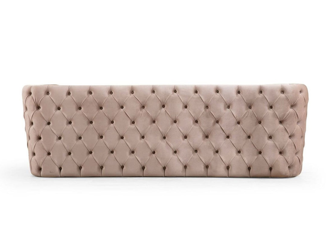 Naomi Living Room Sofa Set with sleek modern design, wooden frame, and plush cushions.