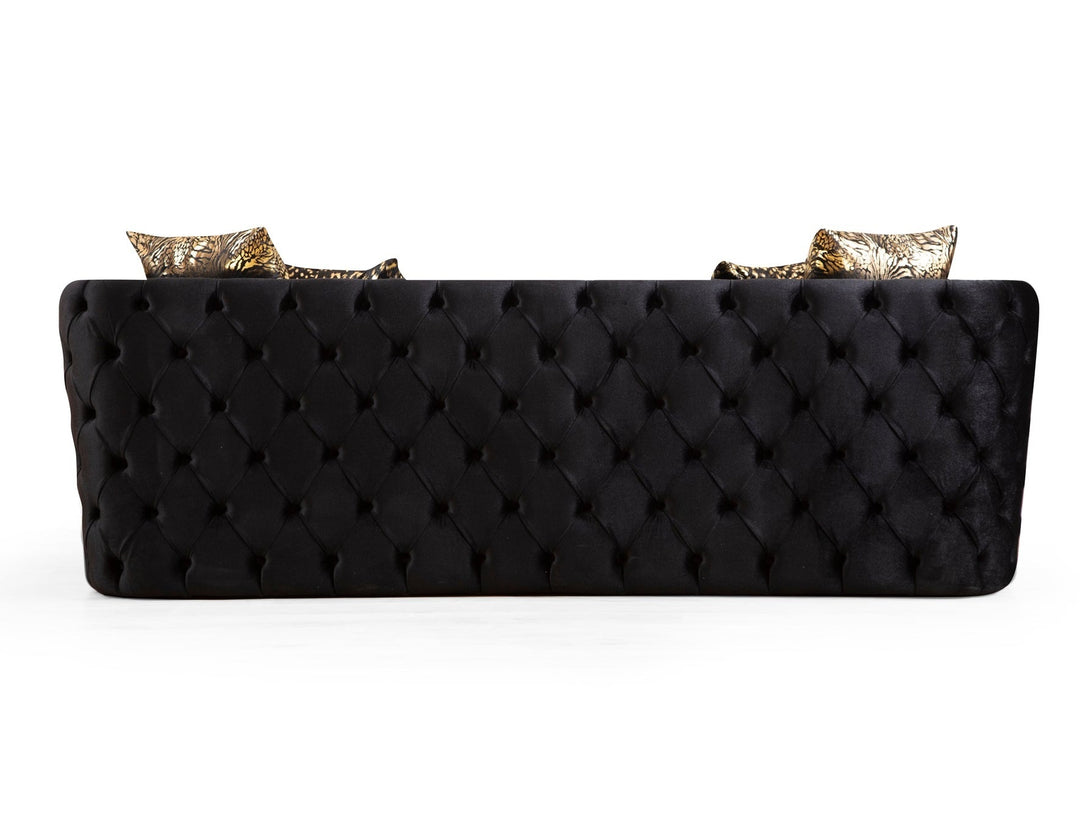 Naomi Living Room Sofa Set with sleek modern design, wooden frame, and plush cushions.