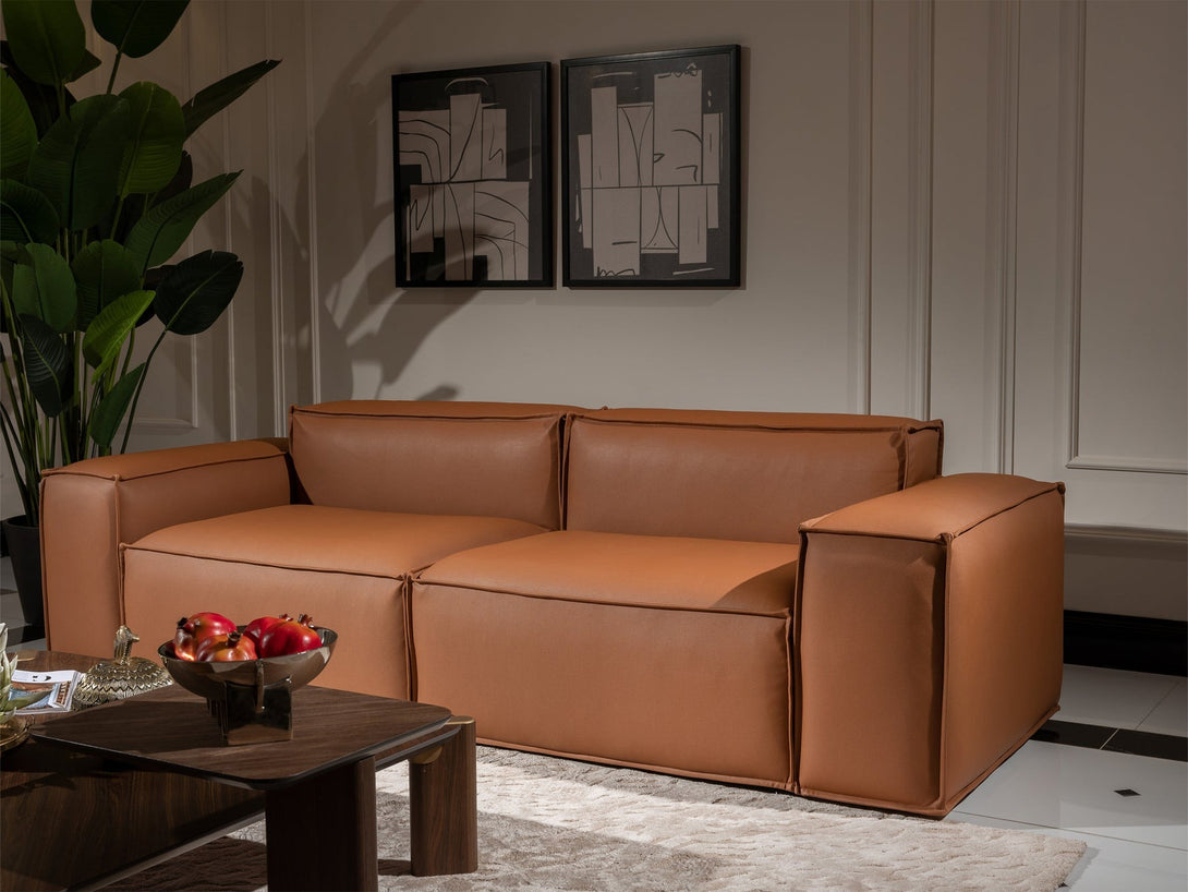 Natura Marmo Living Room Sofa Set with natural textures, wooden frame, and plush cushions.