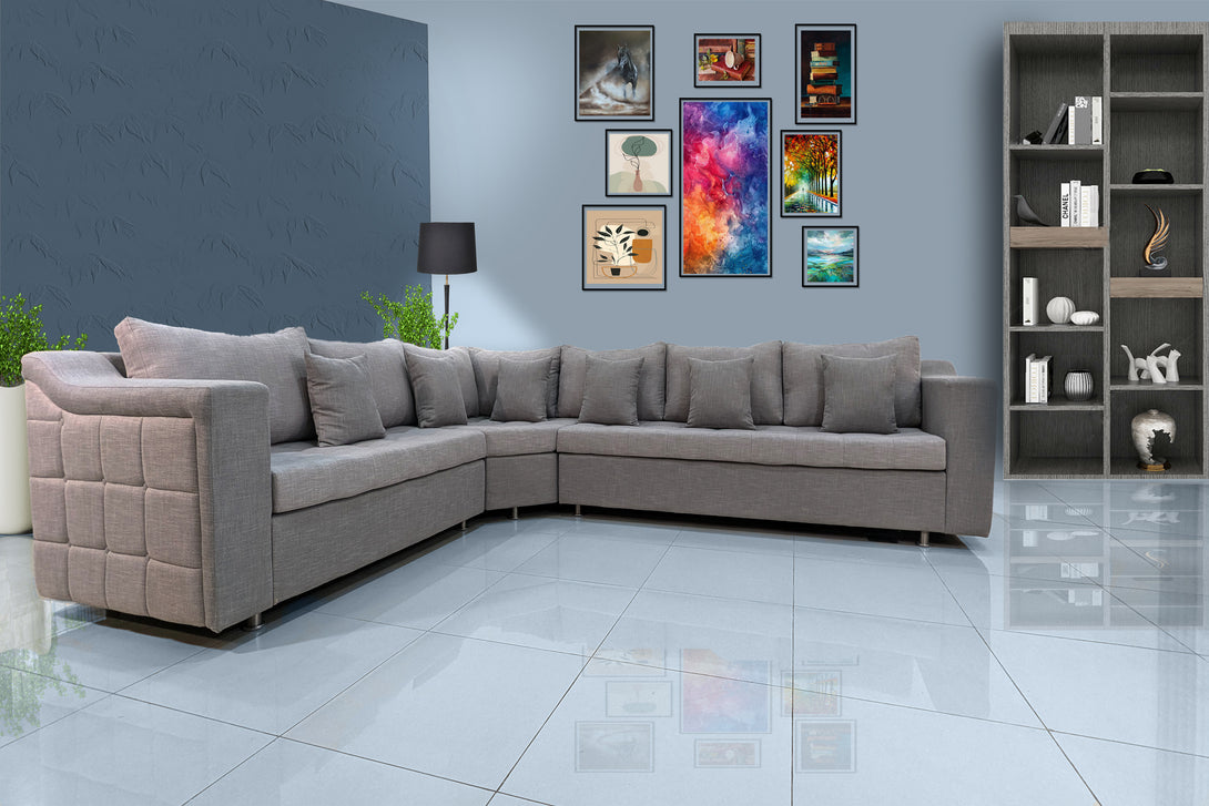 Neon Square Arm L-Shape Sofa by Timber Land Furniture - Modern Style and Practical Comfort for Living Rooms