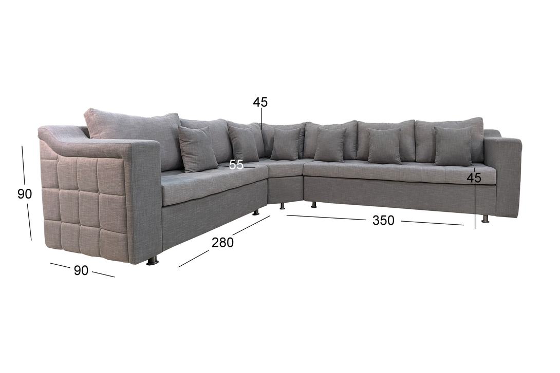 Neon Square Arm L-Shape Sofa by Timber Land Furniture - Modern Style and Practical Comfort for Living Rooms