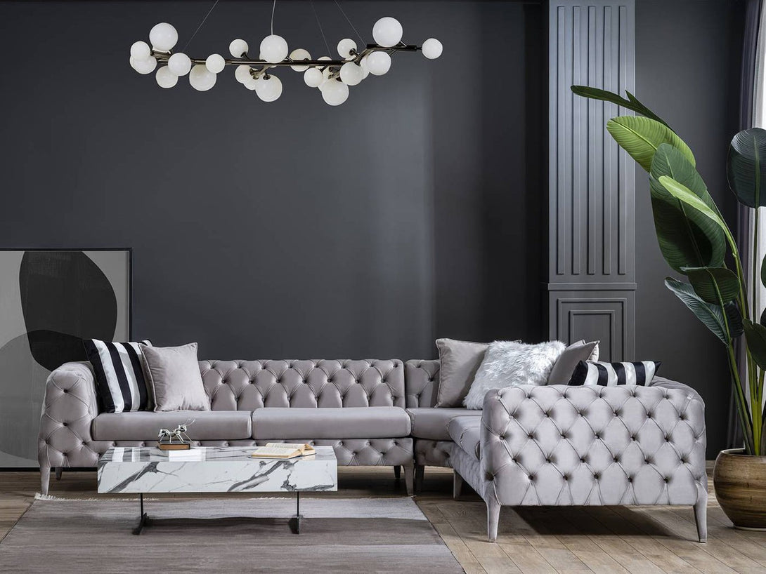 Scala Sectional Sofa - Modern L-shaped sectional with customizable fabric and plush seating