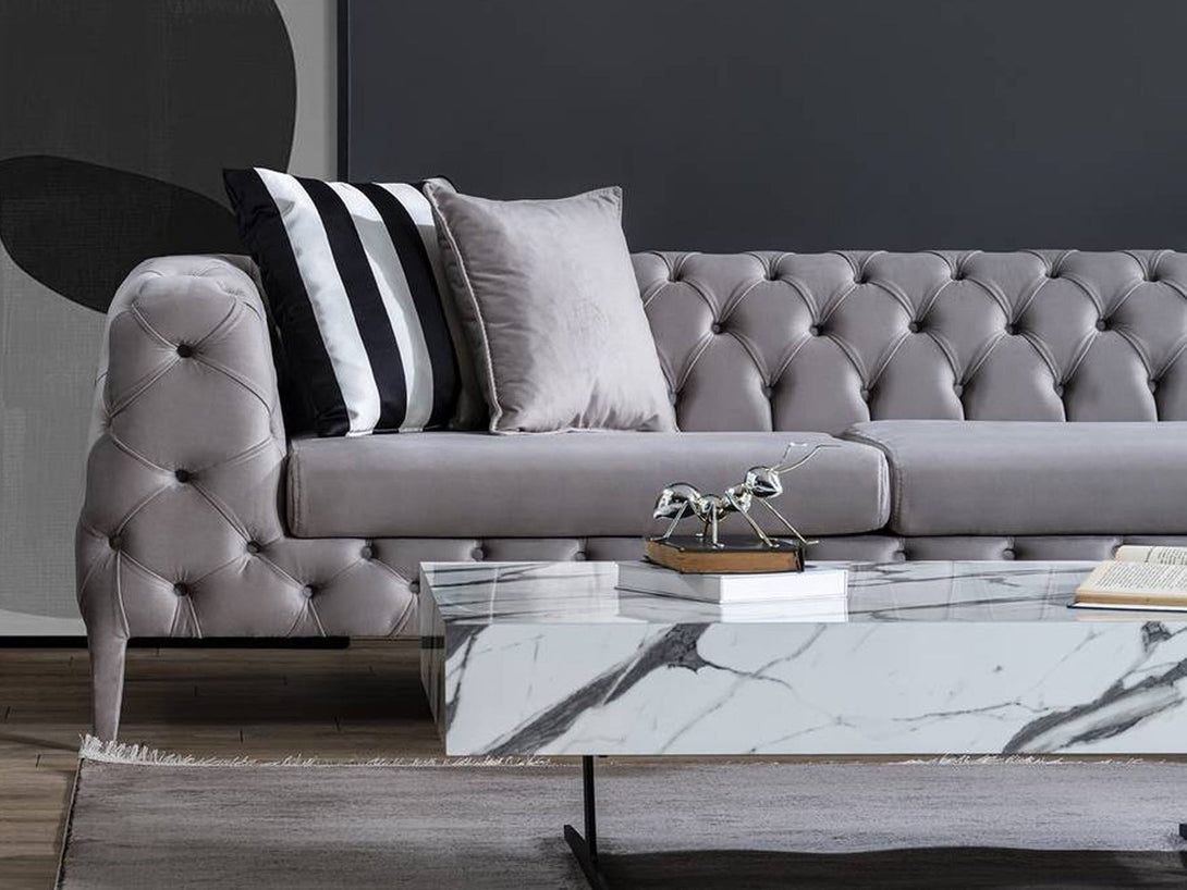 Scala Sectional Sofa - Modern L-shaped sectional with customizable fabric and plush seating
