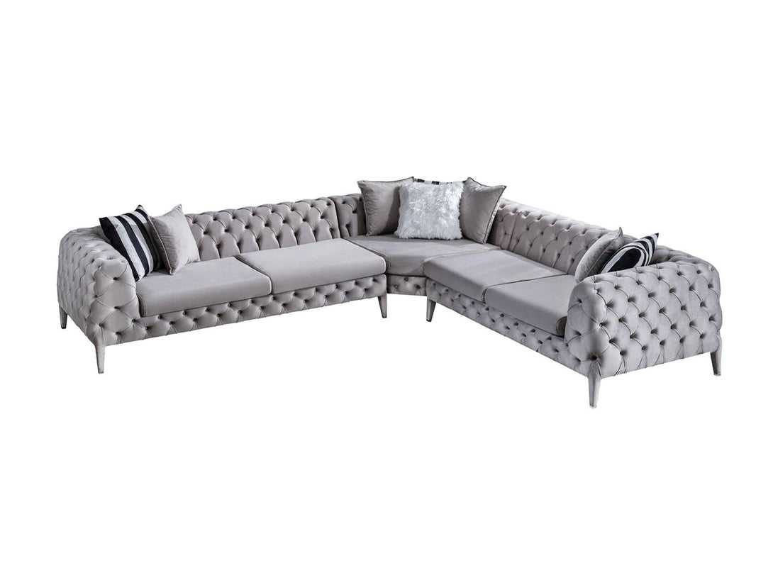 Scala Sectional Sofa - Modern L-shaped sectional with customizable fabric and plush seating