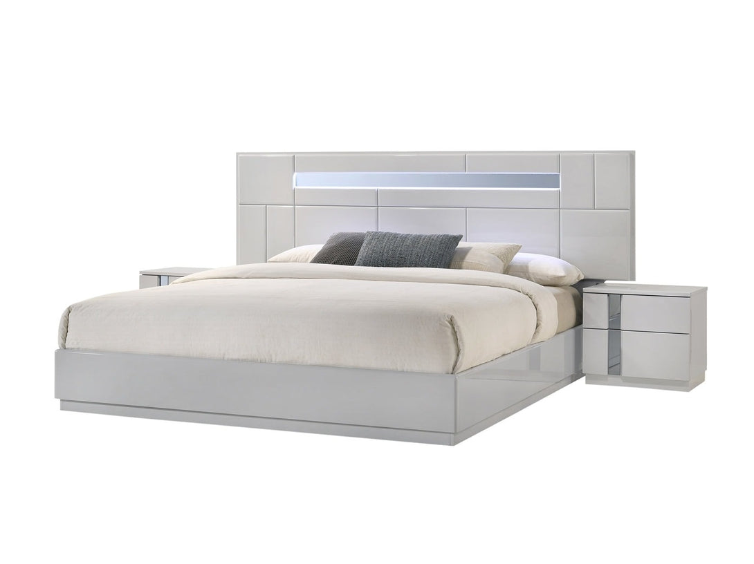 Palermo Bedroom Set with modern bed, wardrobe, and bedside tables - Timber Land Furniture