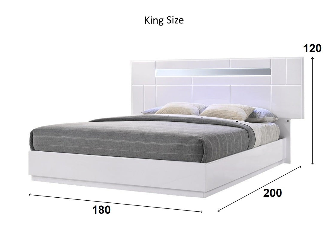 Palermo Bedroom Set with modern bed, wardrobe, and bedside tables - Timber Land Furniture