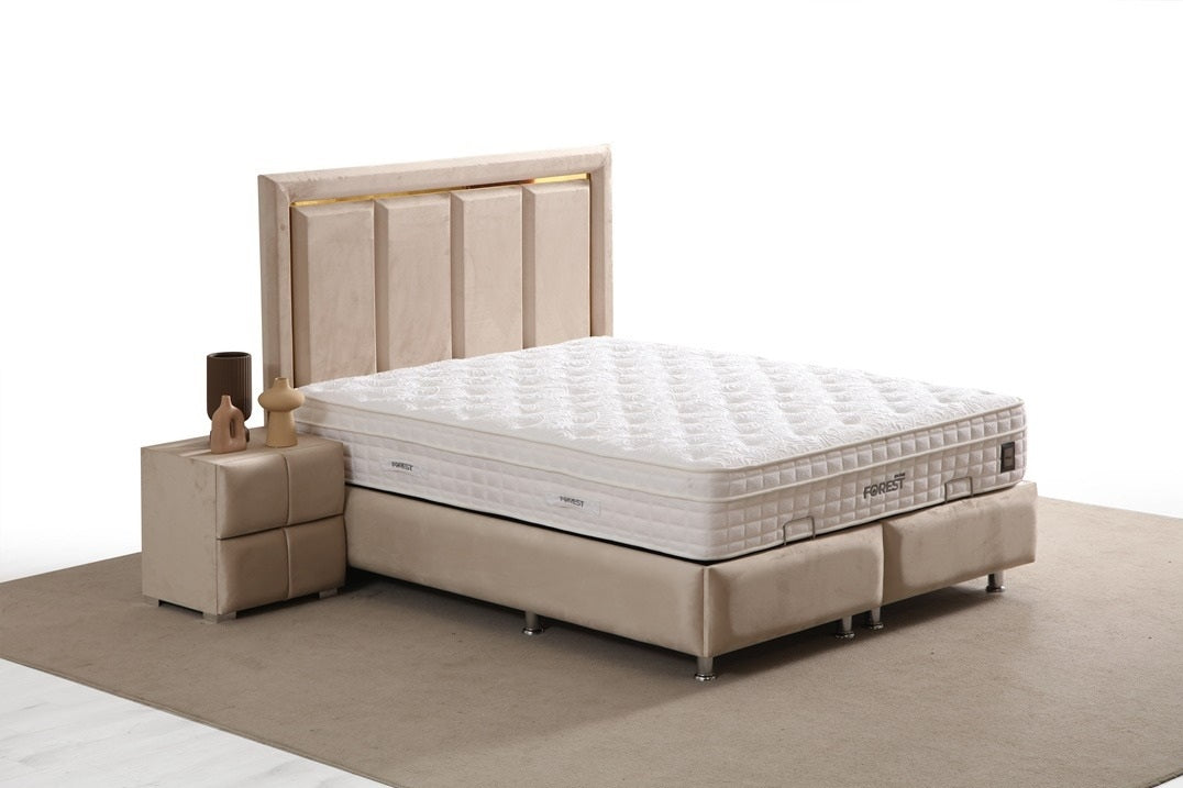Pergamon Base Headboard Set with modern design and spacious storage base