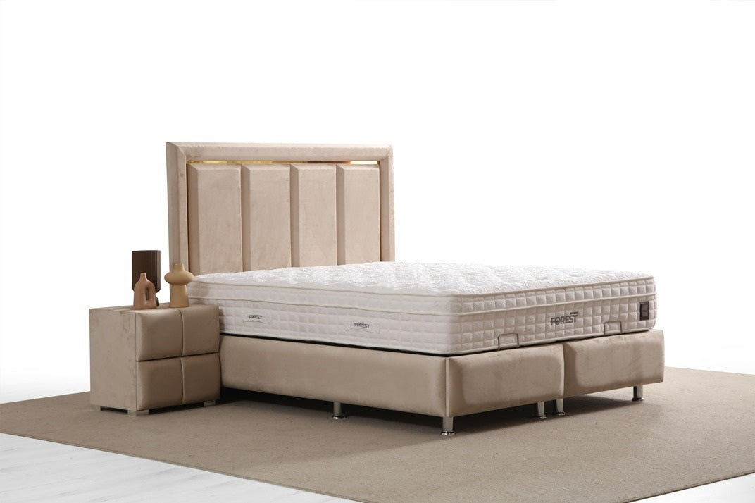 Pergamon Base Headboard Set with modern design and spacious storage base