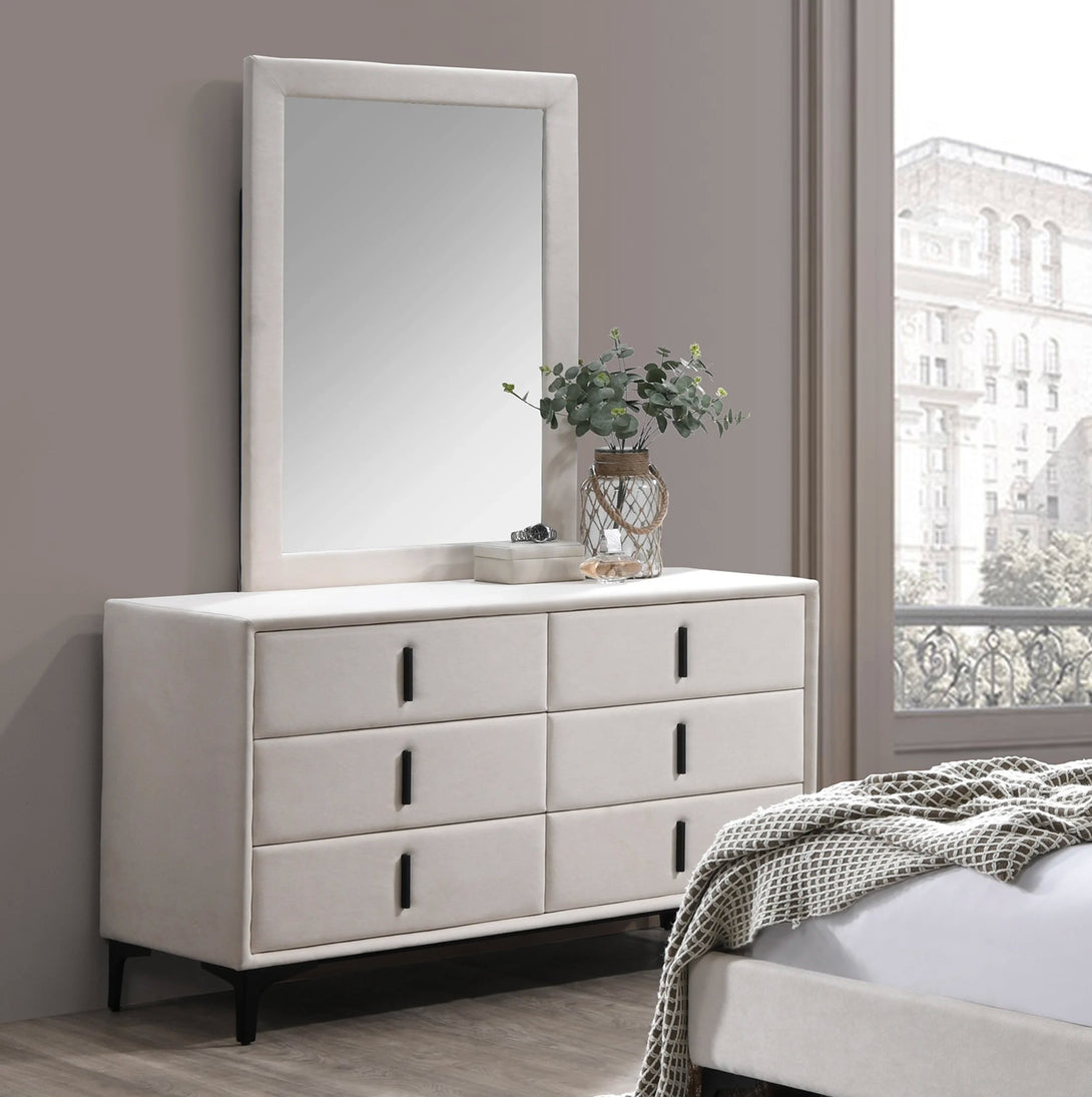 Porter Dresser with Mirror - Elegant Wooden Dresser with Spacious Storage and Mirror