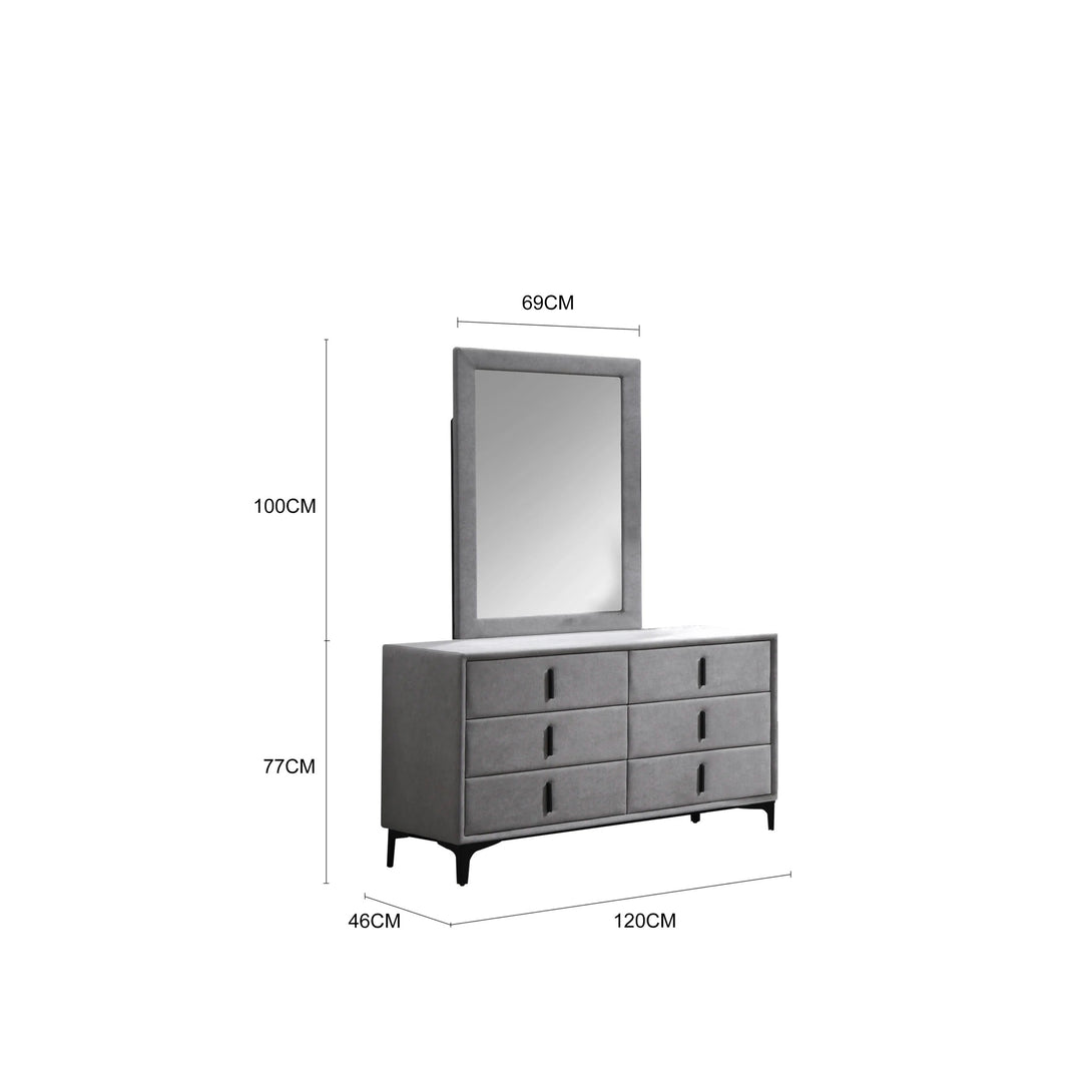Porter Dresser with Mirror - Elegant Wooden Dresser with Spacious Storage and Mirror