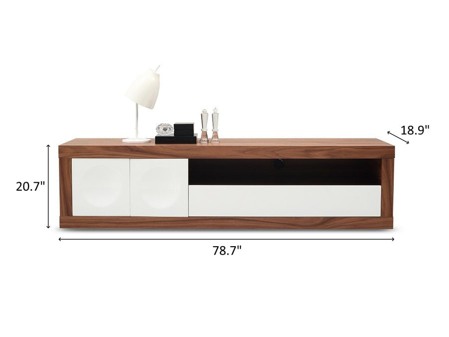 Prato TV Stand with Open Shelving in a Modern Living Room