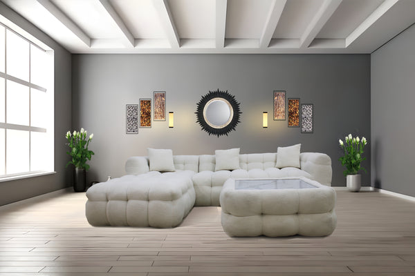Puffy L-Shape Sofa by Timber Land Furniture - Cozy Comfort with Modern Design for Living Rooms