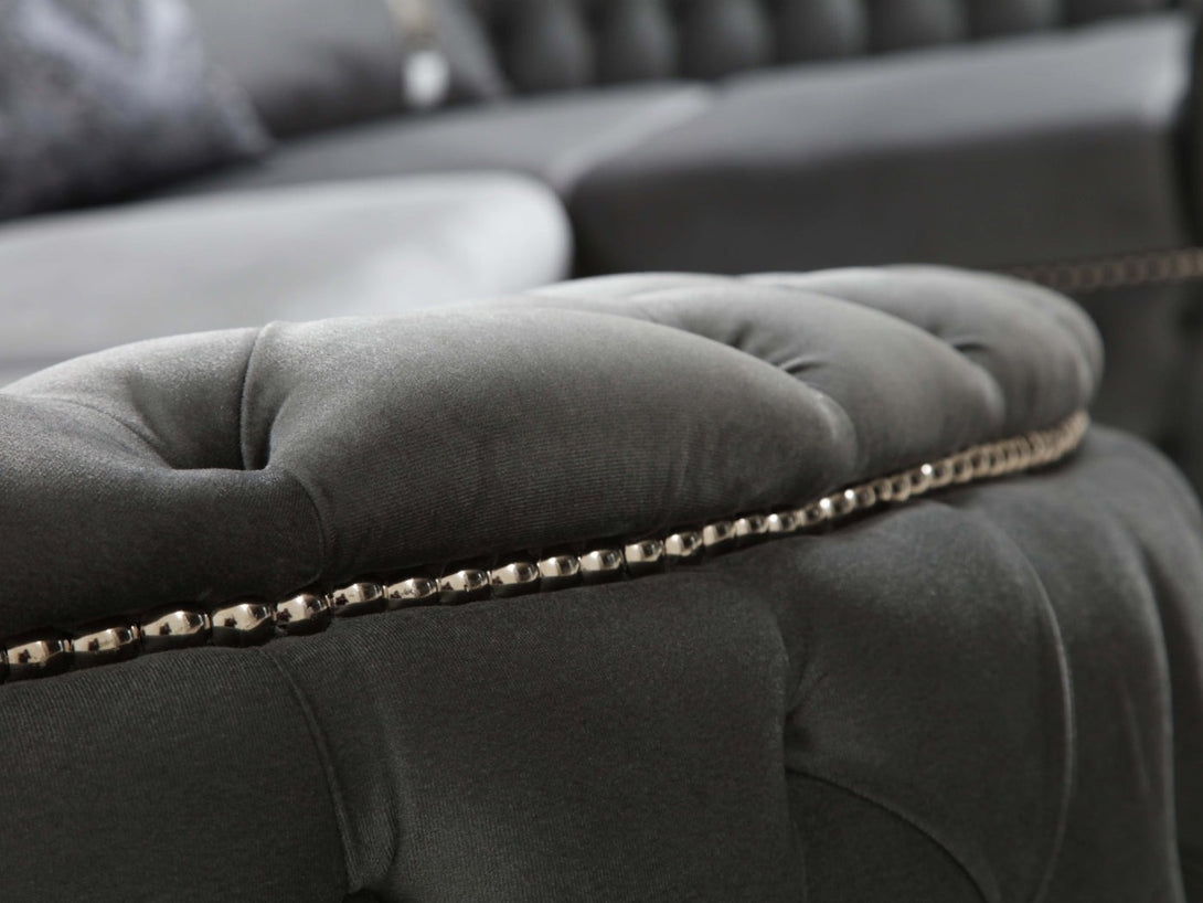 Ramses Sectional Sofa - Luxurious L-shaped sectional with plush cushions and wide armrests