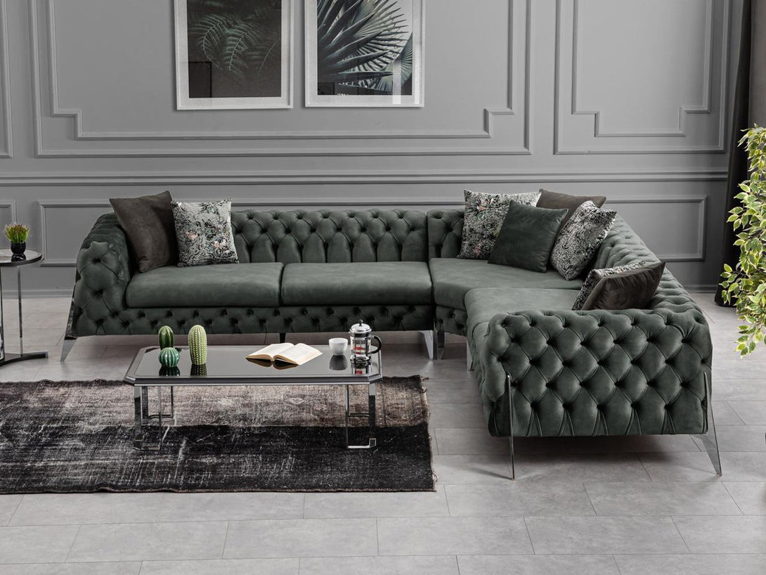 Scala Sectional Sofa - Modern L-shaped sectional with customizable fabric and plush seating