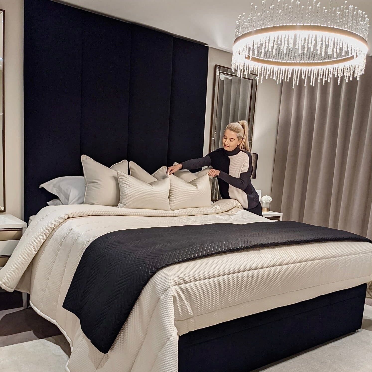 Soft Velvet Padded Upholstered Headboard Wall Panel | Timber Land ...