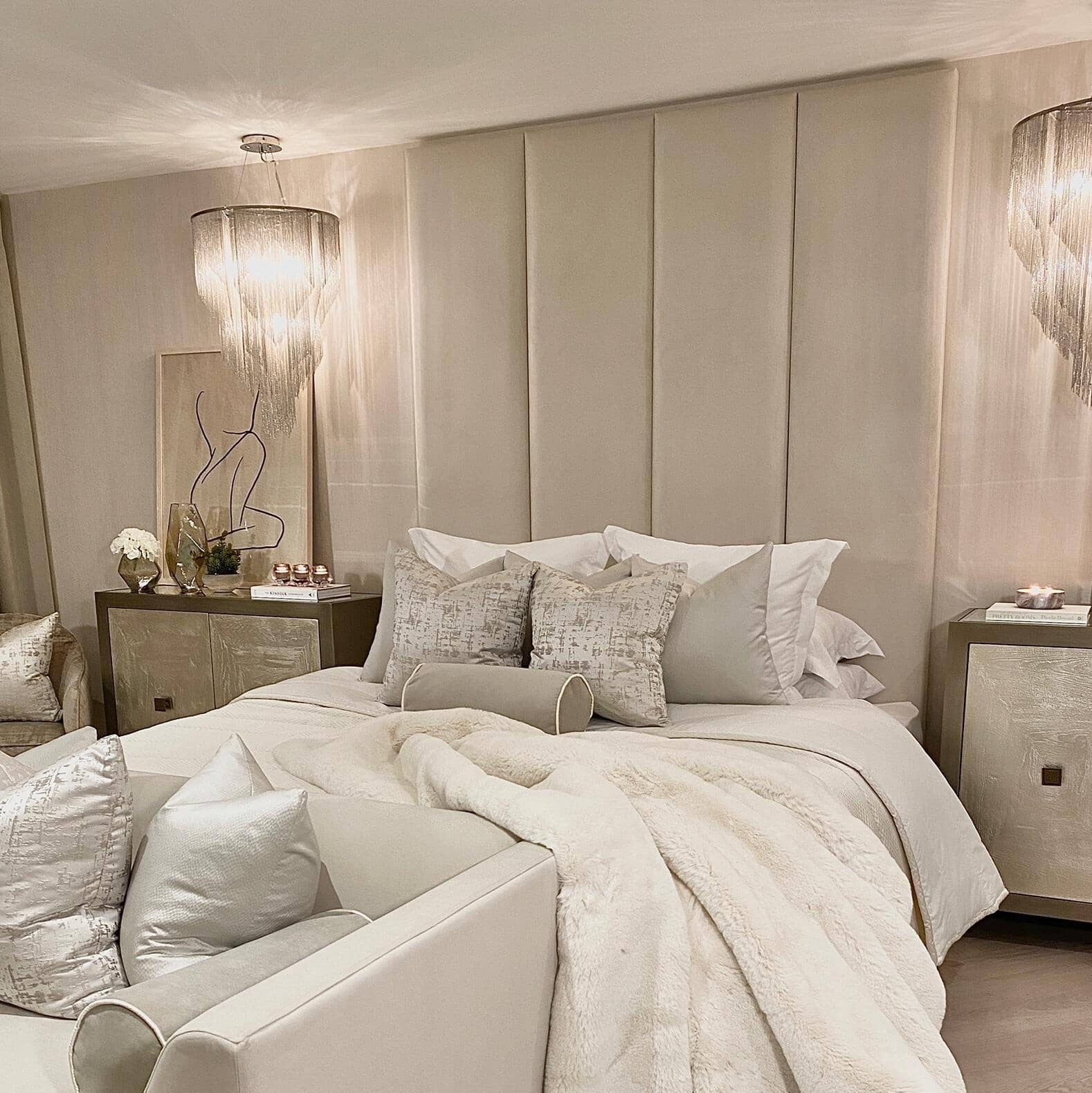 Soft Velvet Padded Upholstered Headboard Wall Panel | Timber Land ...