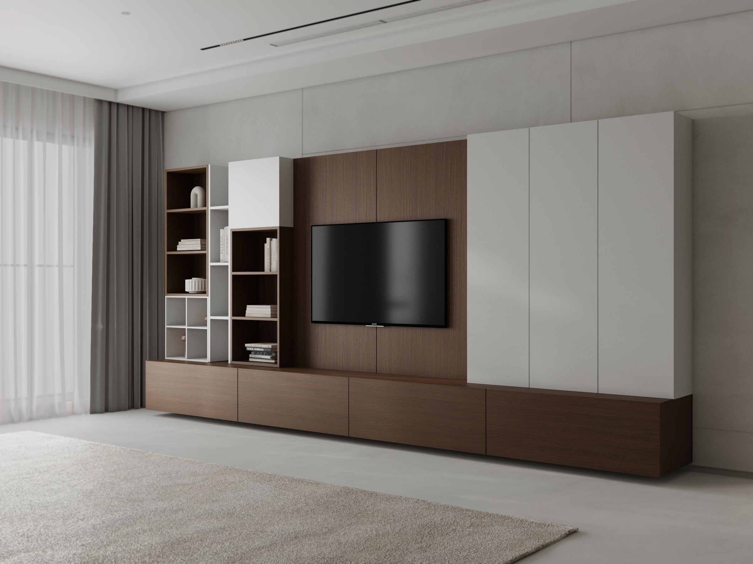 Solara TV Unit | Modern TV Stand with Shelving and Storage – Timber ...