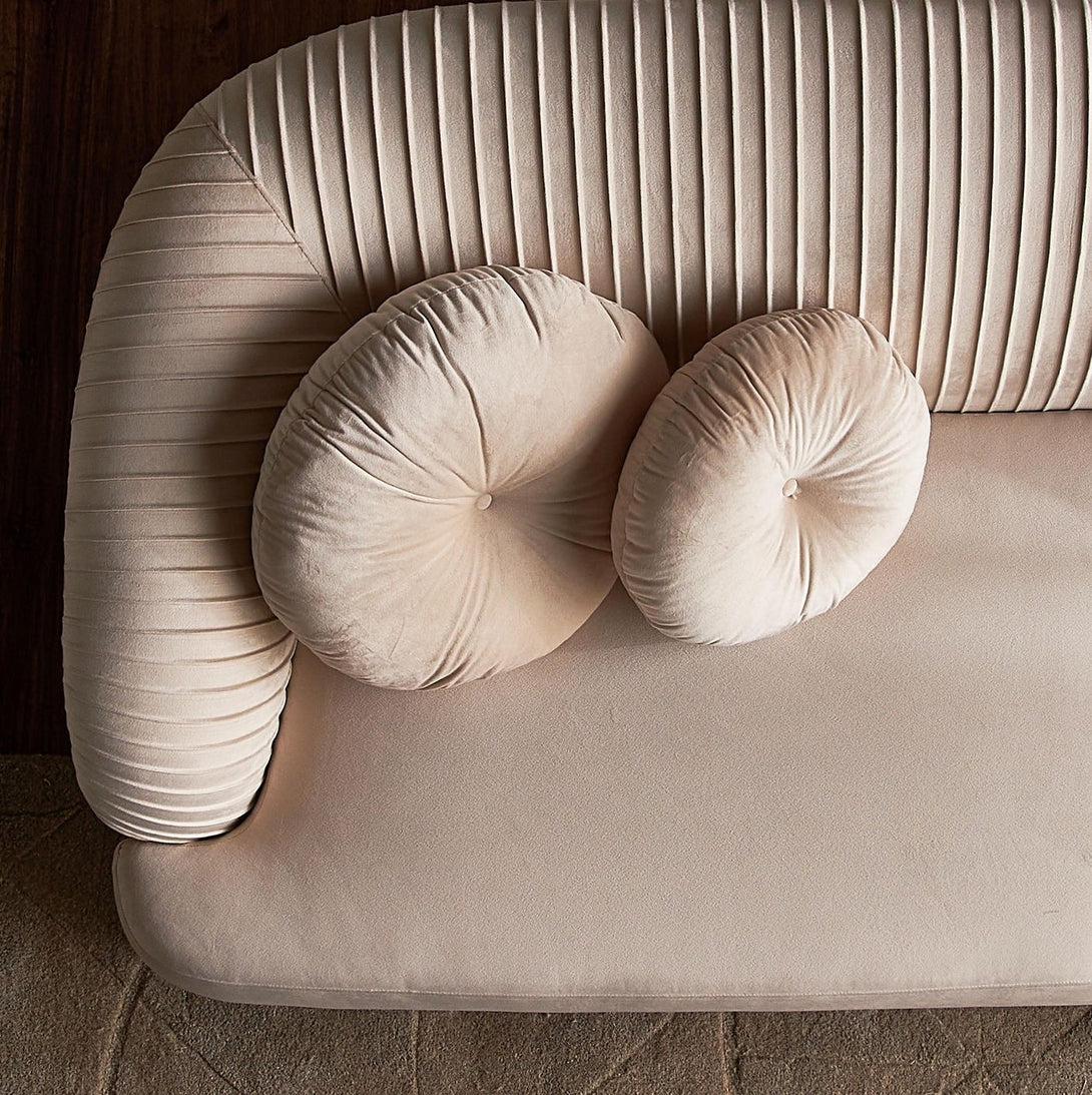 Solis Velvet Sofa Set with plush velvet upholstery, cushioned seating, and elegant design.