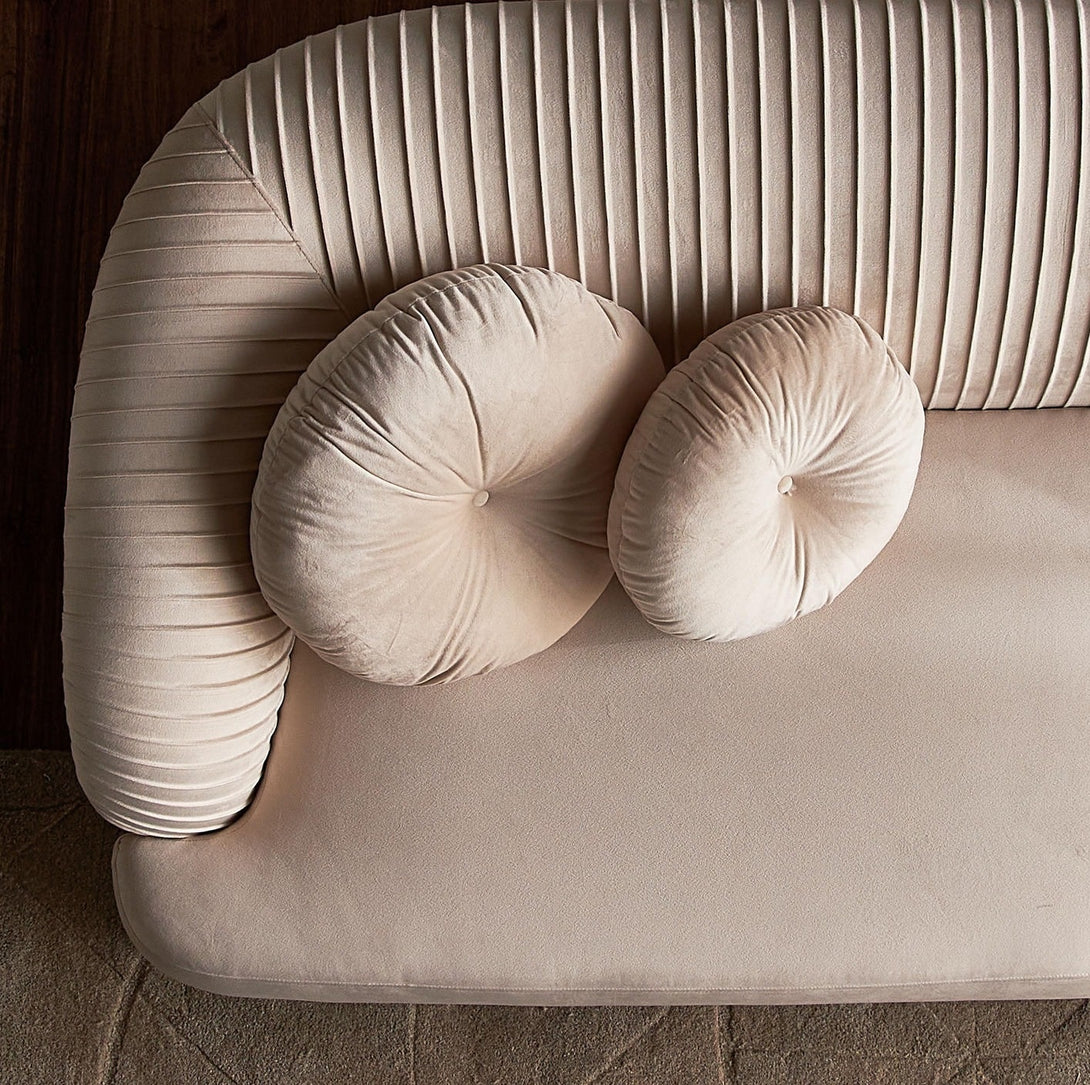 Solis Velvet Sofa Set with plush velvet upholstery, cushioned seating, and elegant design.