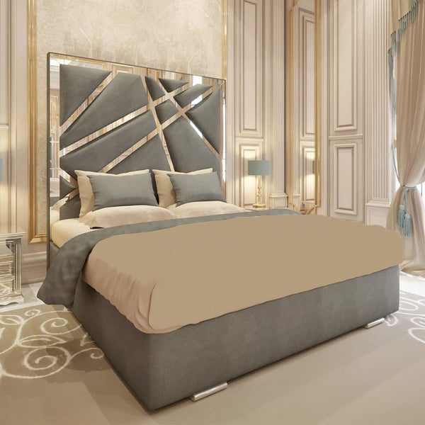 Starlight Luxury Mirrored Bed with sleek design and mirrored accents