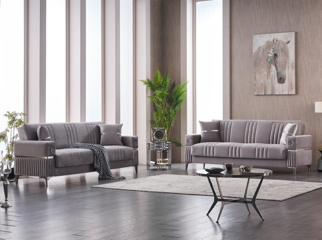 Tilda Living Room Sofa Set with modern design, wooden frame, and plush cushions.