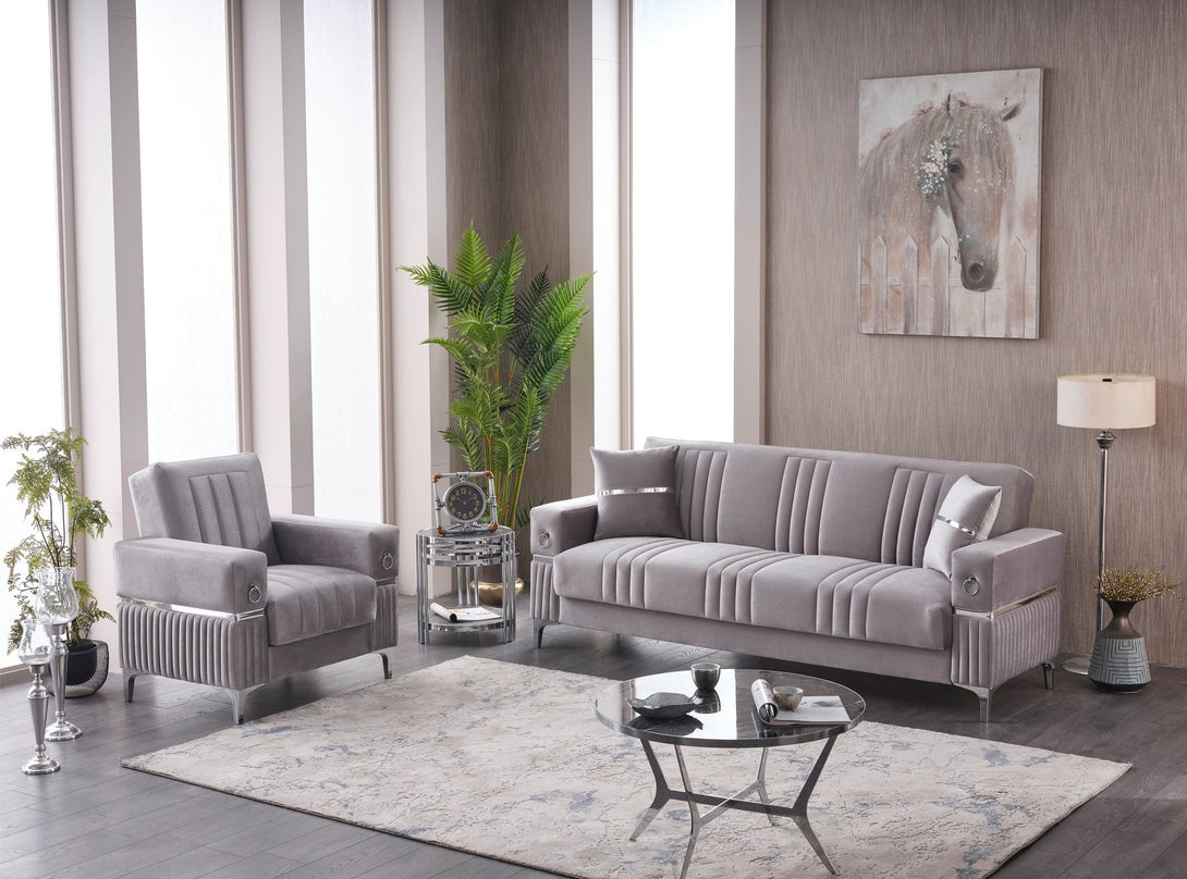 Tilda Living Room Sofa Set with modern design, wooden frame, and plush cushions.