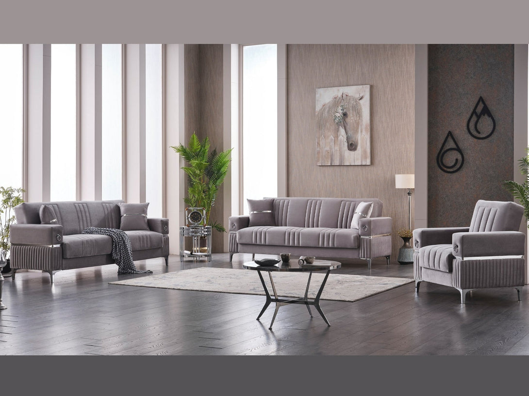 Tilda Living Room Sofa Set with modern design, wooden frame, and plush cushions.