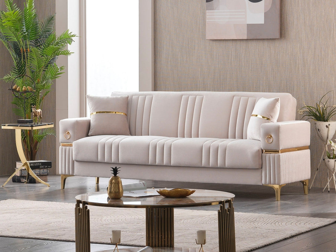 Tilda Living Room Sofa Set with modern design, wooden frame, and plush cushions.