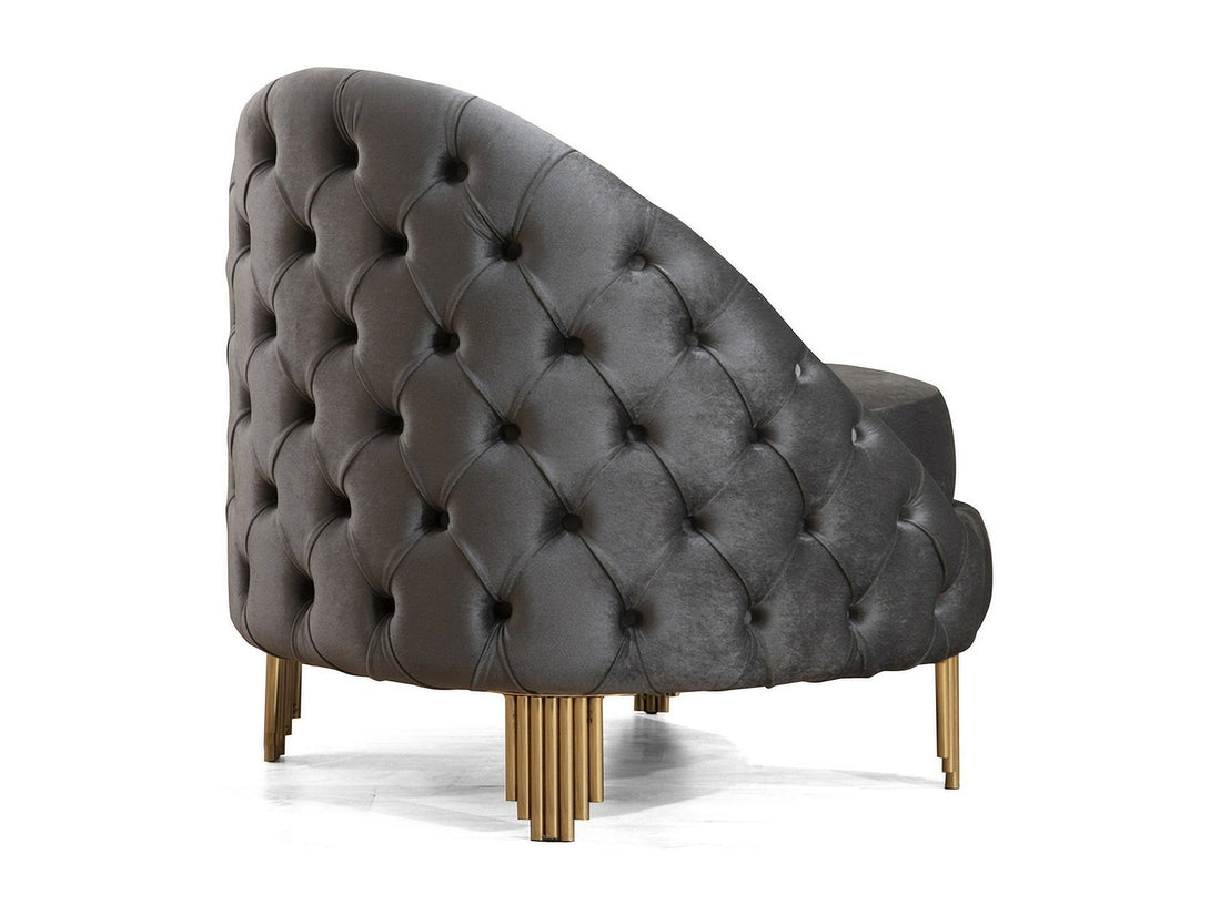 Vanessa Living Room Sofa Set with sleek modern design, wooden frame, and plush cushions.