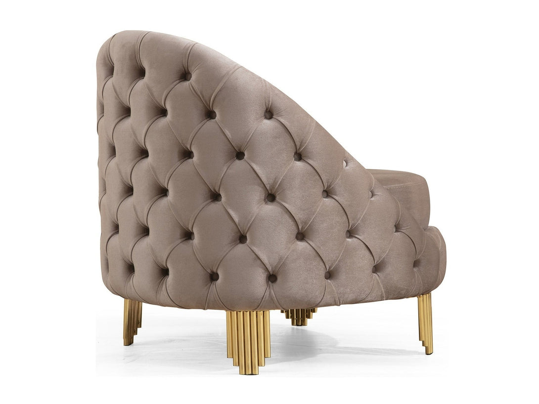 Vanessa Living Room Sofa Set with sleek modern design, wooden frame, and plush cushions.