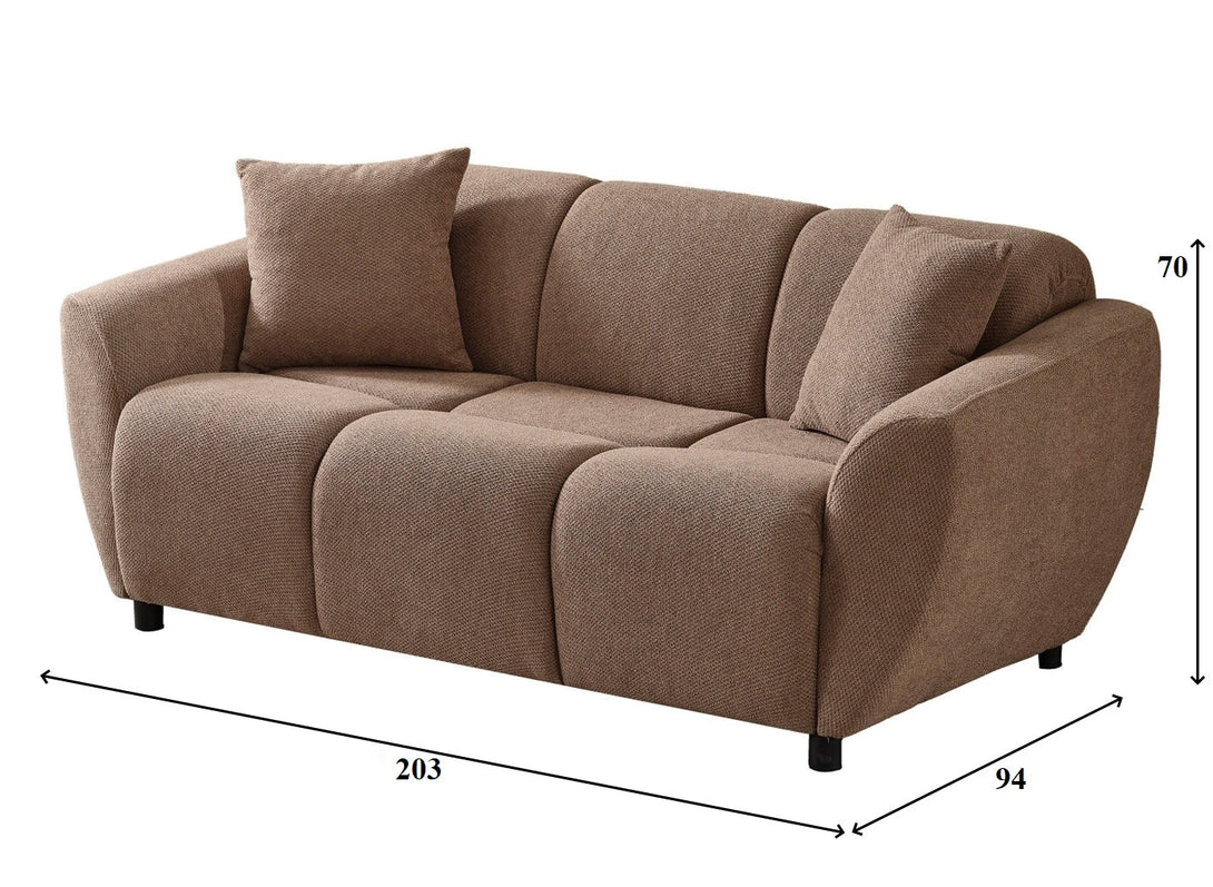 Vizyon Sann Living Room Set with modern design, durable wooden frame, and plush cushions.