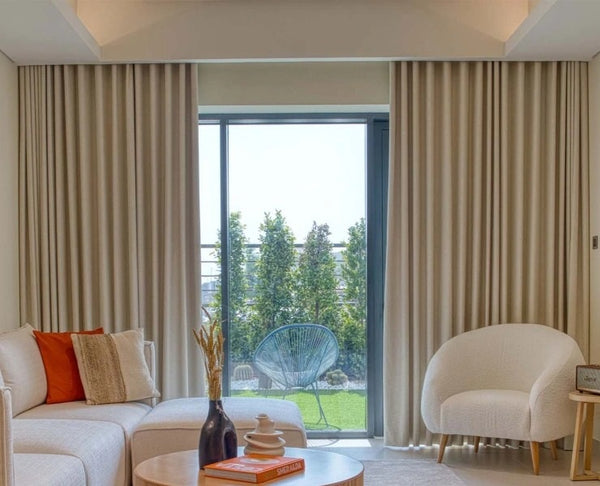 Wave Style Blackout Curtains Dubai – Elegant Light Blocking Ripple Fold Curtains