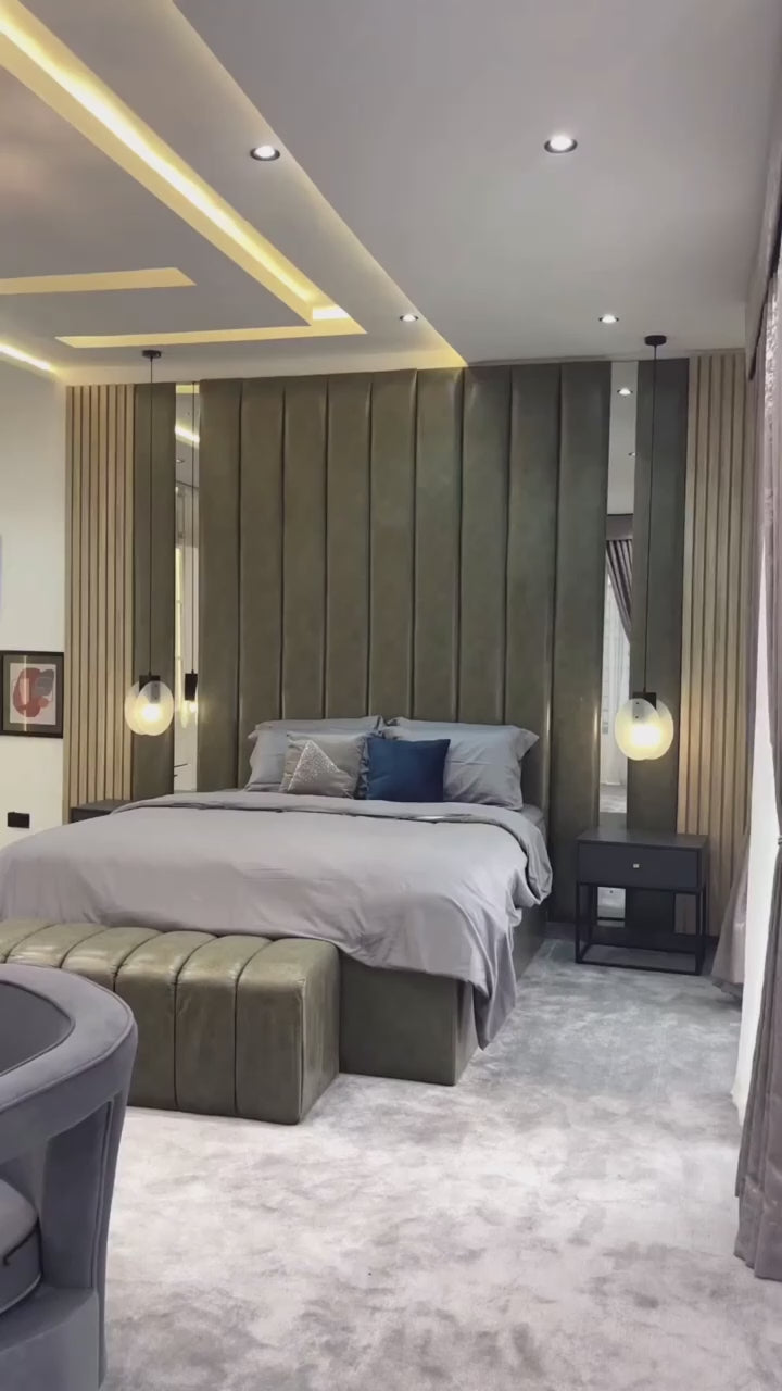 Madrid Bed with elegant headboard design for a luxurious bedroom.
